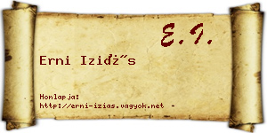 Erni Iziás névjegykártya